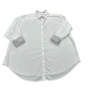 Robert Graham White Paisley Shirt Mens 3XL Long Sleeve Button XXX Flip Cuffs